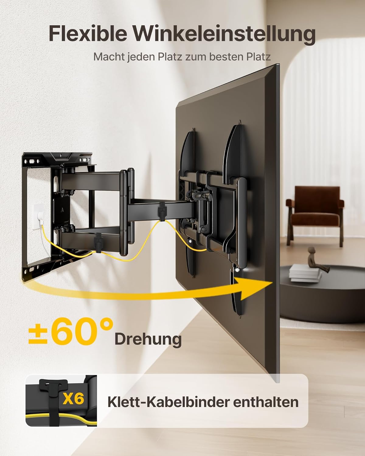 Thumbnail 3 de monTEK Vollbewegliche TV Wandhalterung 75 kg