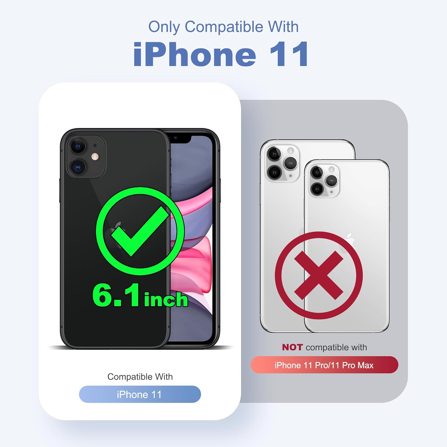 Detalle 2 de SleekCover Blue Stripe TPU Case for iPhone 11 (6.1″) – Cute Kawaii Protective Cover