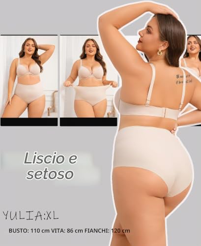 Detalle 2 de ALL OF SHE Confezione da 5 Mutande da Donna a Vita Alta senza cuciture – XS-3XL