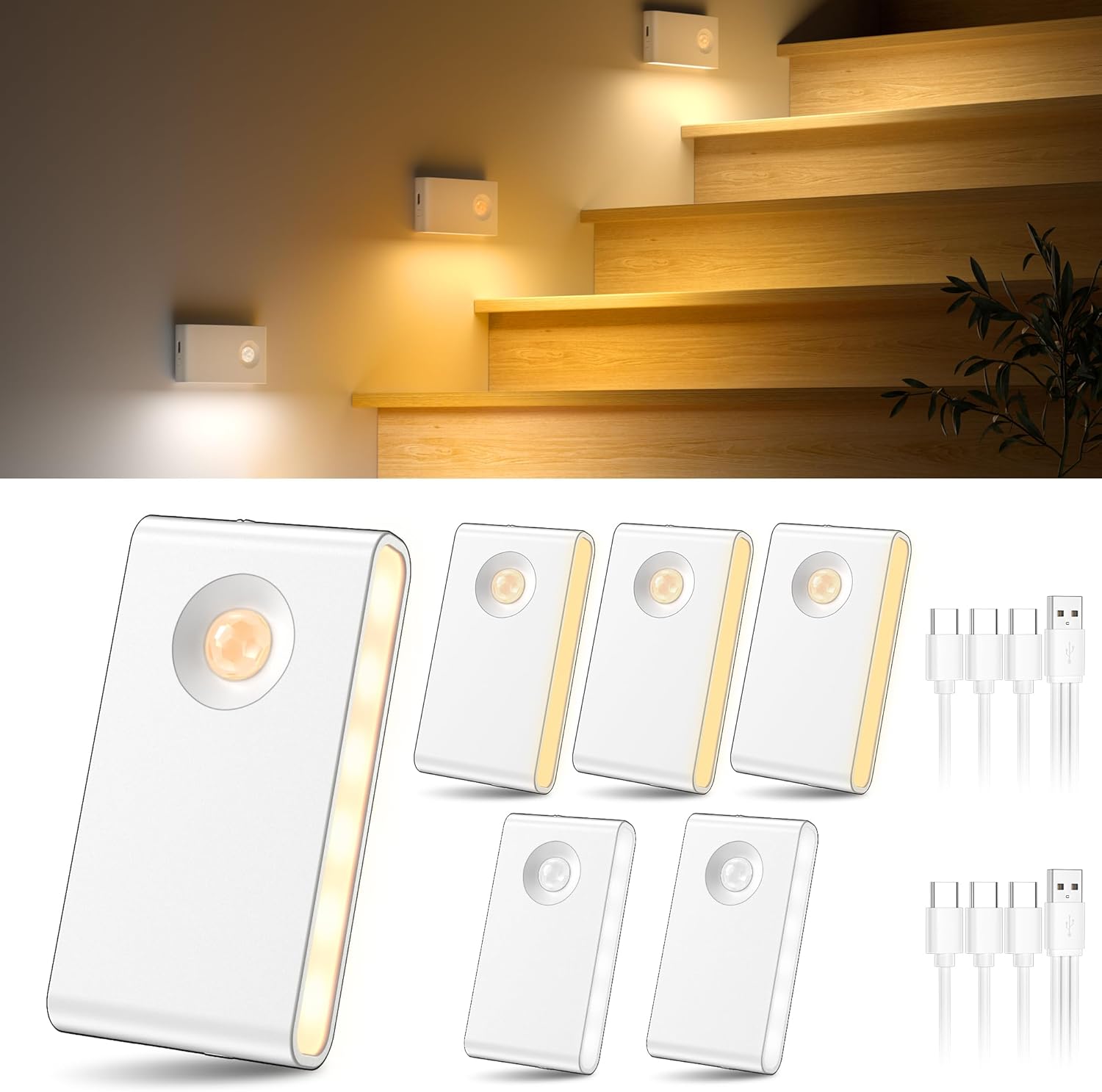 Detalle de daphomeu Nachtlicht 6er-Set mit Bewegungsmelder 🛋