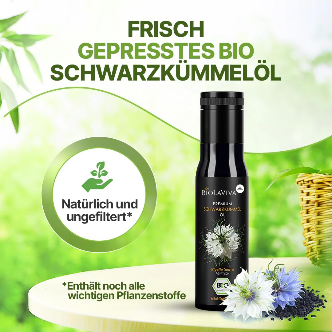 Thumbnail 6 de BIOLAVIVA BIO Schwarzkümmelöl 100 ml 🫒