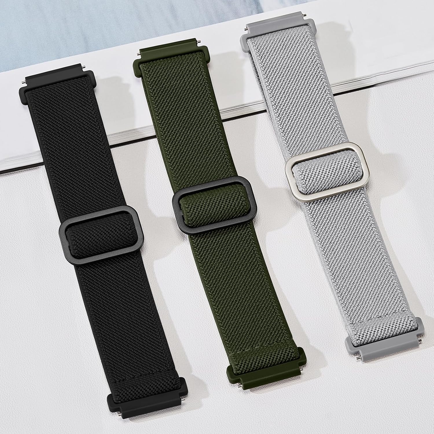 Thumbnail 3 de Joehwerr 3 Pack Elastic Straps for Samsung Galaxy Watch – Stretch Nylon Sport Band (20mm) for Galaxy Watch 7/6/5/4 Series
