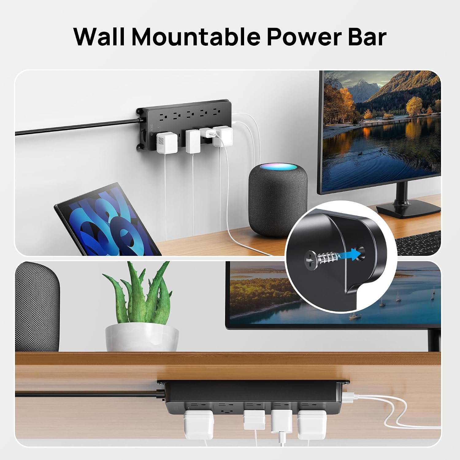 Detalle 2 de TROND Surge Protector Power Bar, 10 Outlets