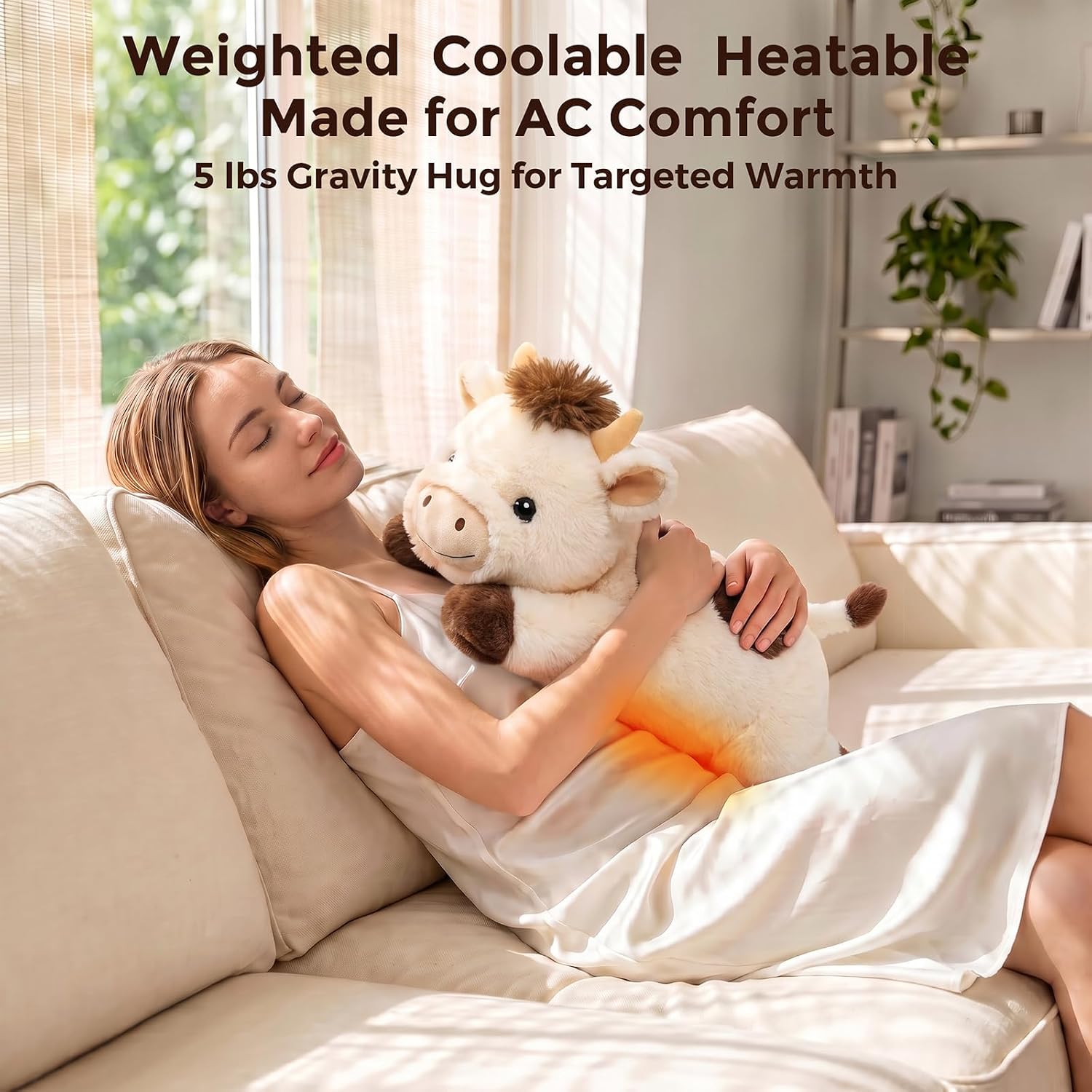 Thumbnail 1 de Mewaii 23-Inch Weighted Cow Plush