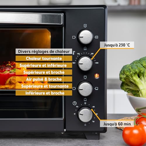 Thumbnail 5 de TZS First Austria Mini-Four 45L 2000W – Four à pizza avec tournebroche rotatif et revêtement antiadhésif