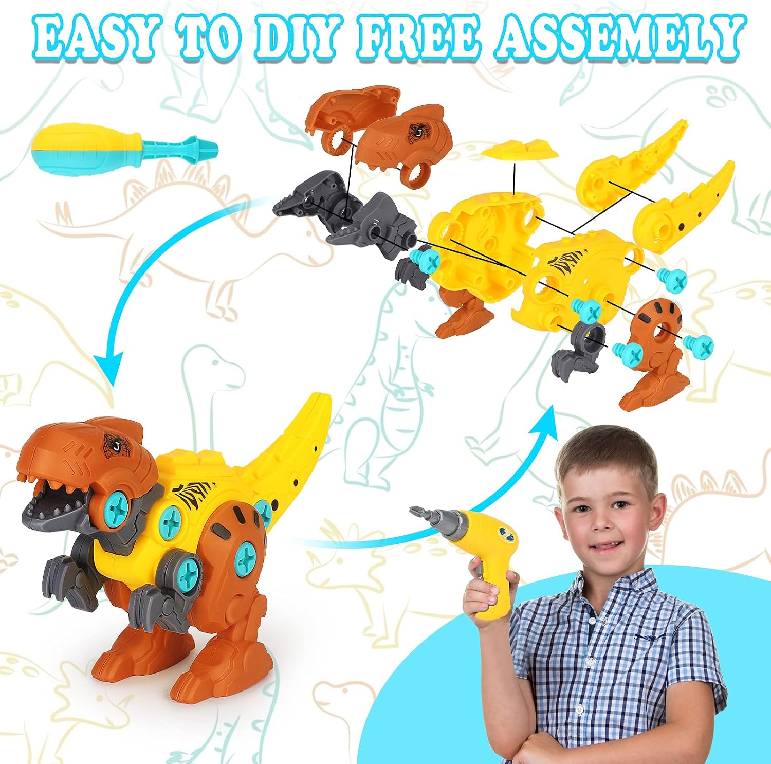 Detalle de Elitoky Dinosaur Building Toy Set