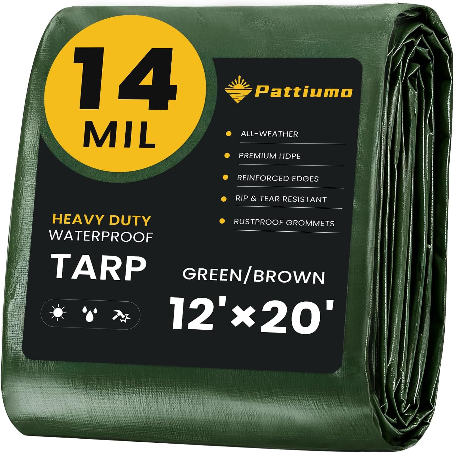 Imagen de Pattiumo Tarp Waterproof 12 x 20 ft – Heavy-Duty Dual-Color Tarp for Outdoor Sheltering en OfertitasTOP