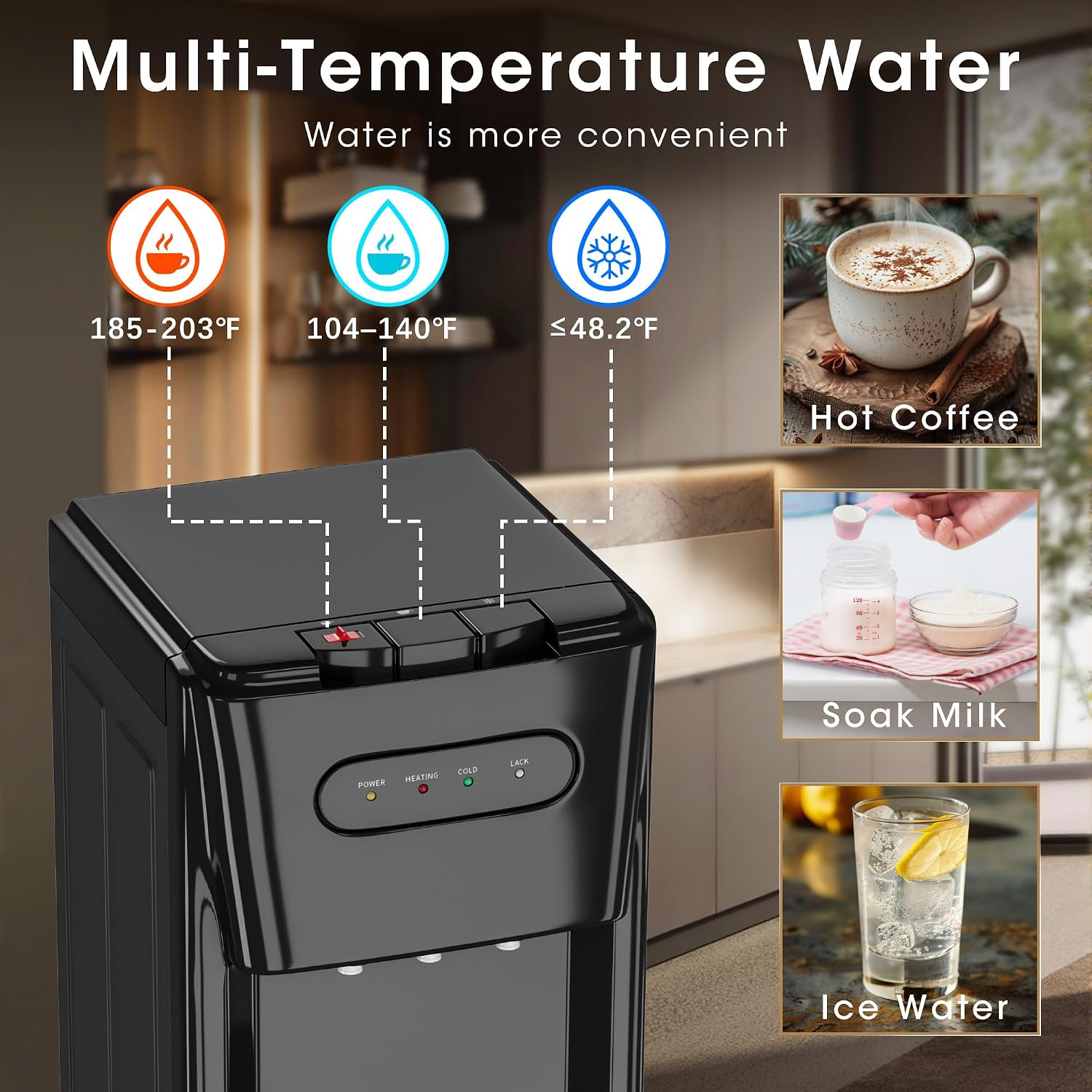 Detalle de Tehanld Bottom-Loading Water Cooler for 3- or 5-Gallon Bottles