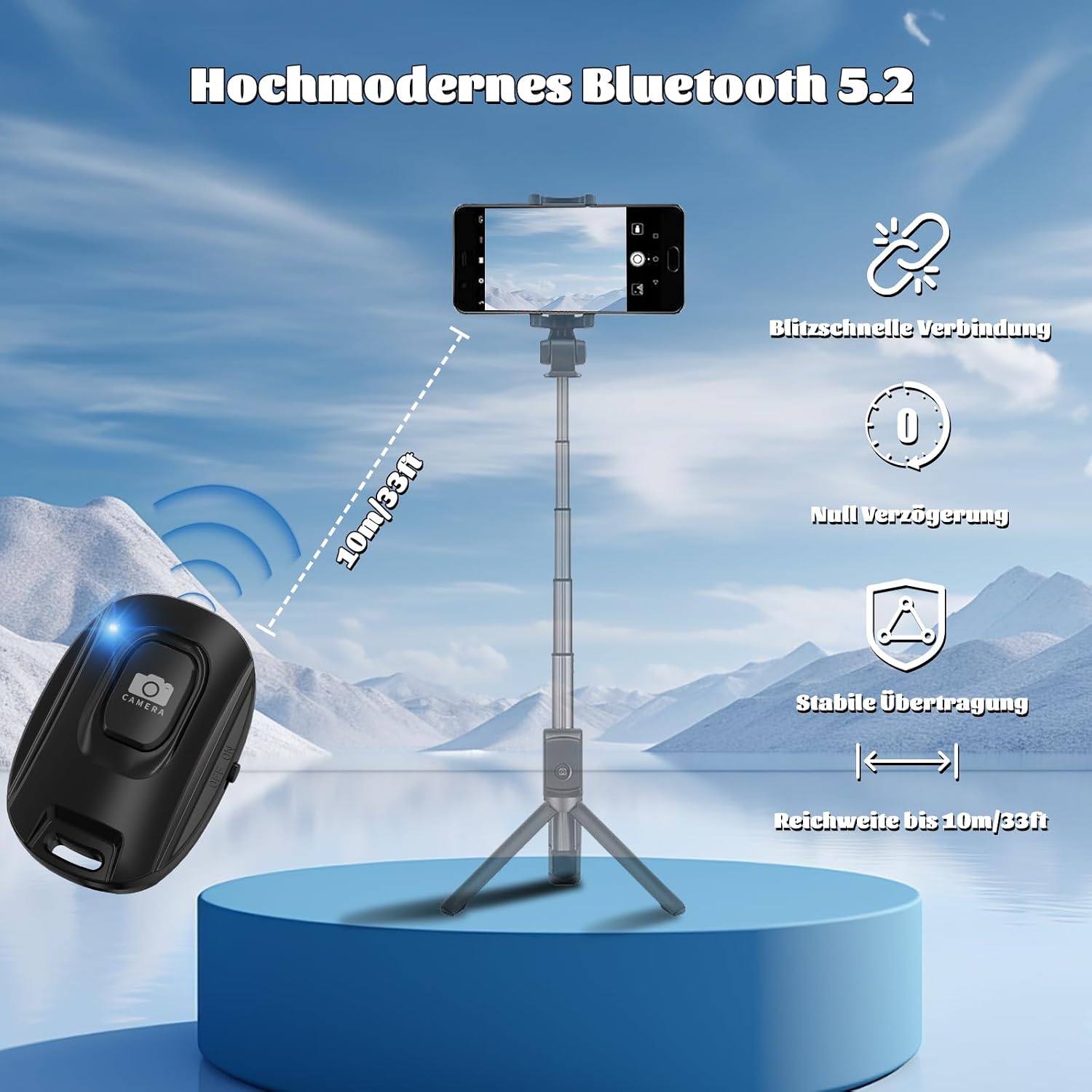 Thumbnail 2 de VYVIYON Bluetooth-Kameraselbstauslöser für iPhone & Android – wiederaufladbar mit Selfie-Knopf (2er Pack Handgelenkschlaufe)