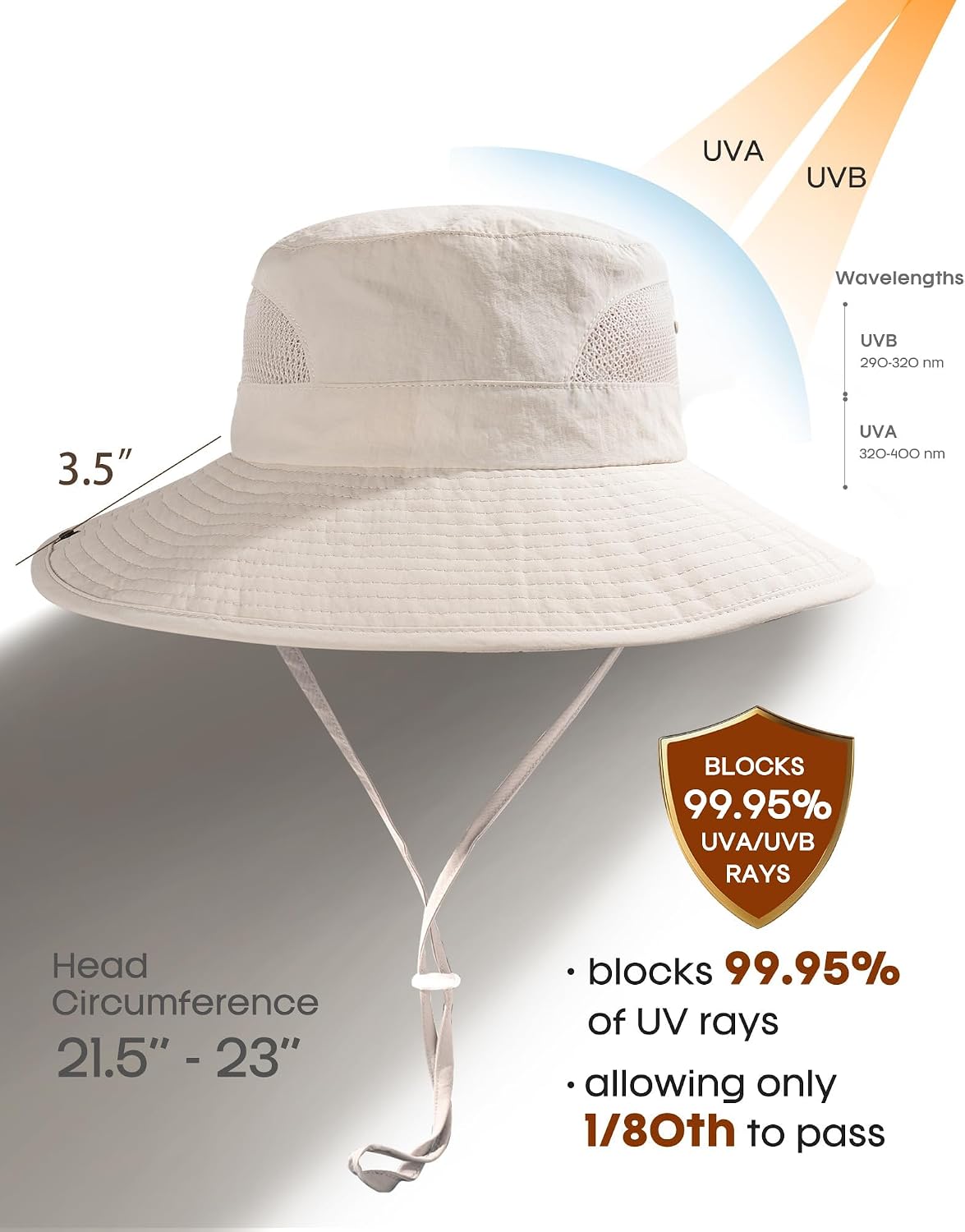 Detalle de FURTALK Women's Sun Hat with Ponytail Hole: Wide Brim UV Protection for Beach, Hiking, and Outdoor Adventures