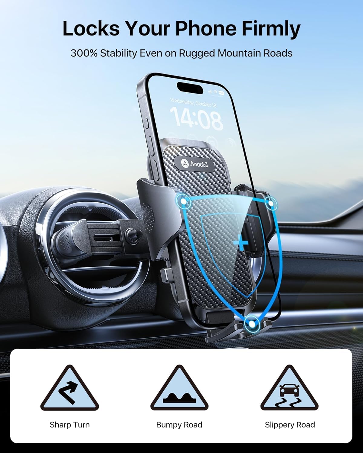 Detalle de Andobil car phone mount for 4.7–7.2-inch phones