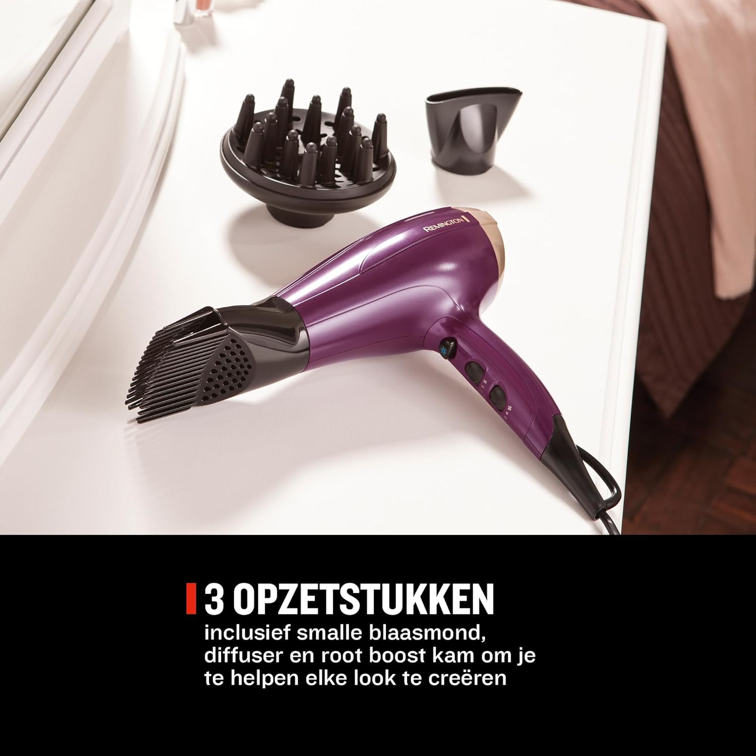 Thumbnail 2 de Remington Sèche-cheveux Ionique rapide & Volume D5219 (2300 W) avec concentrateur et diffuseur