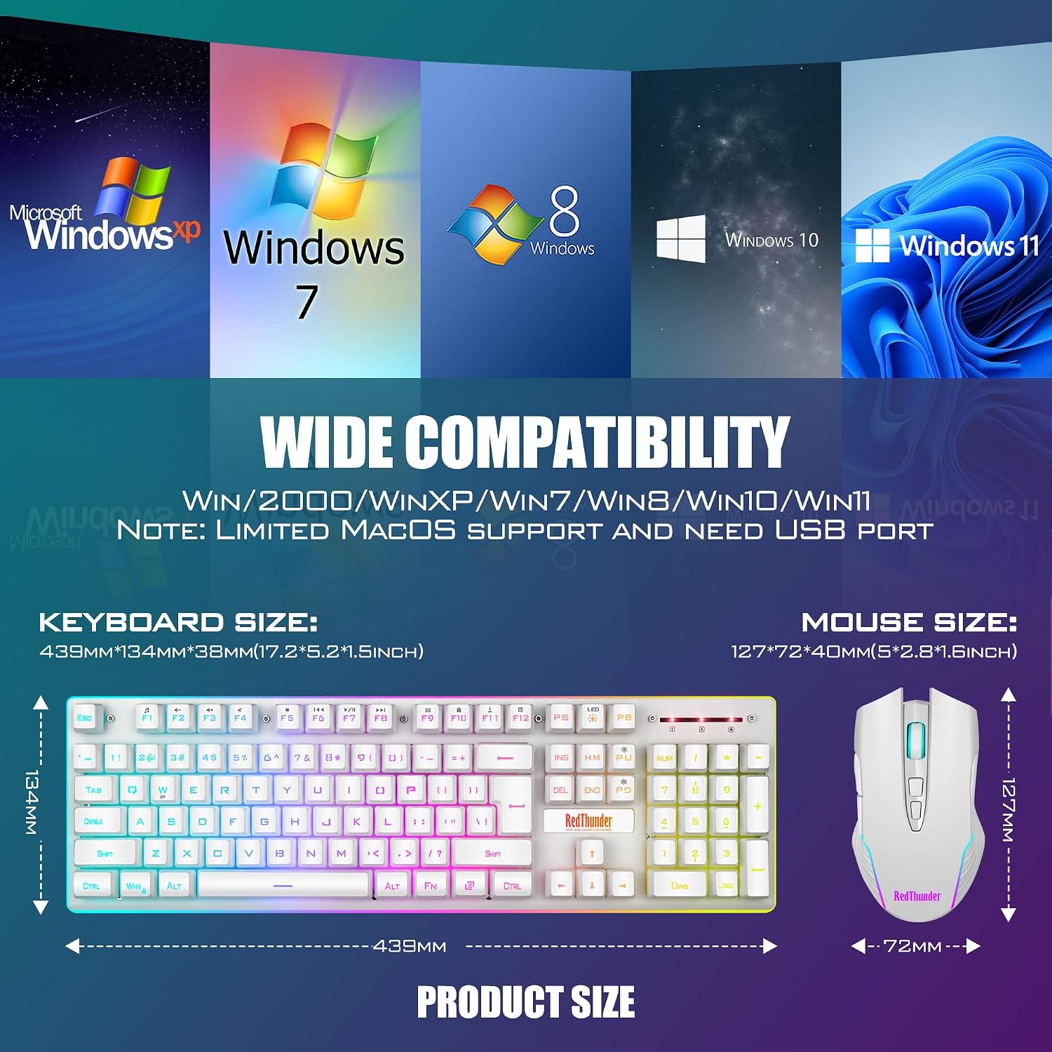 Thumbnail 6 de RedThunder wireless gaming keyboard and mouse combo K10