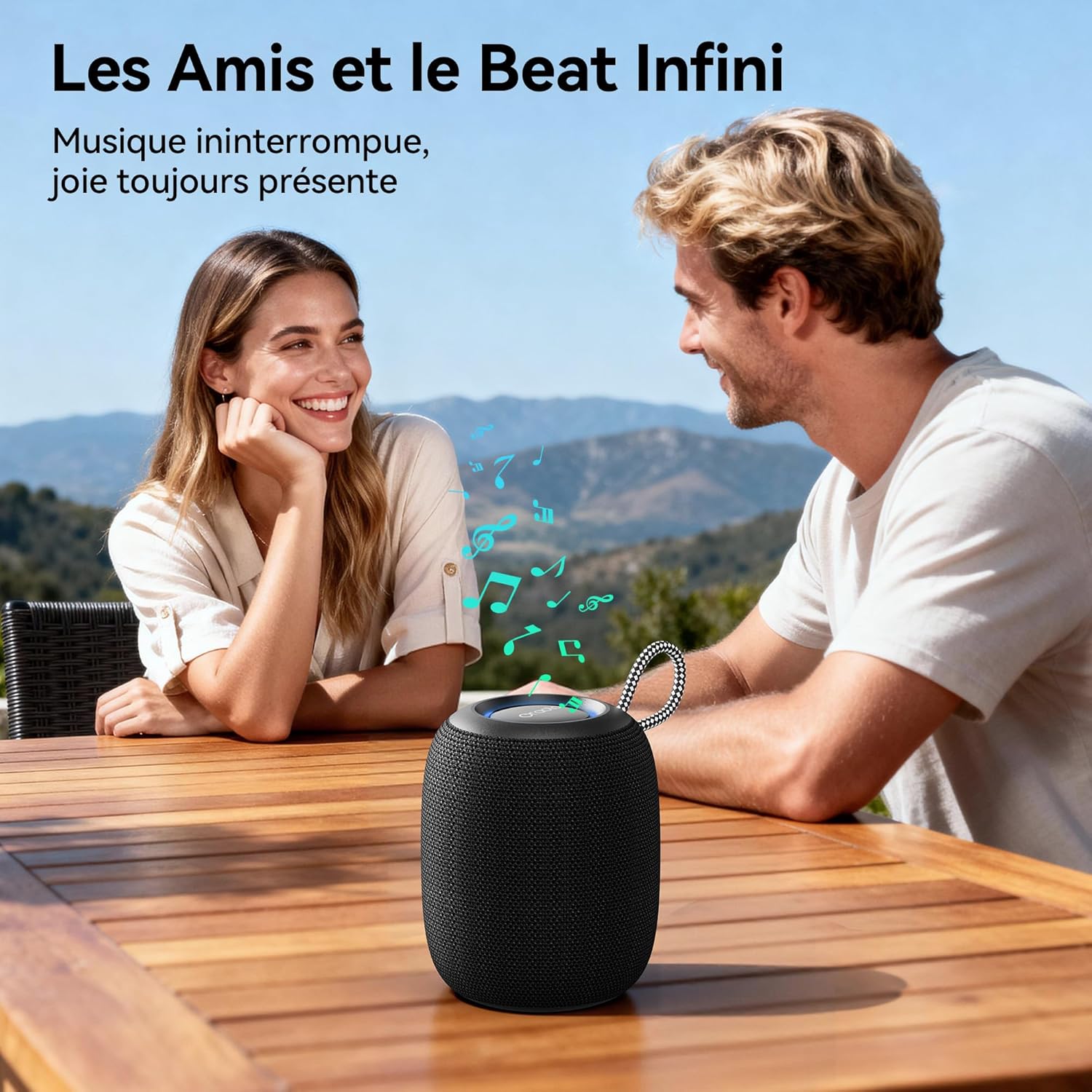 Thumbnail 6 de oraolo Mini Enceinte Bluetooth Portable – 24W, IPX7, Bluetooth 5.3, lumière RGB et appairage TWS