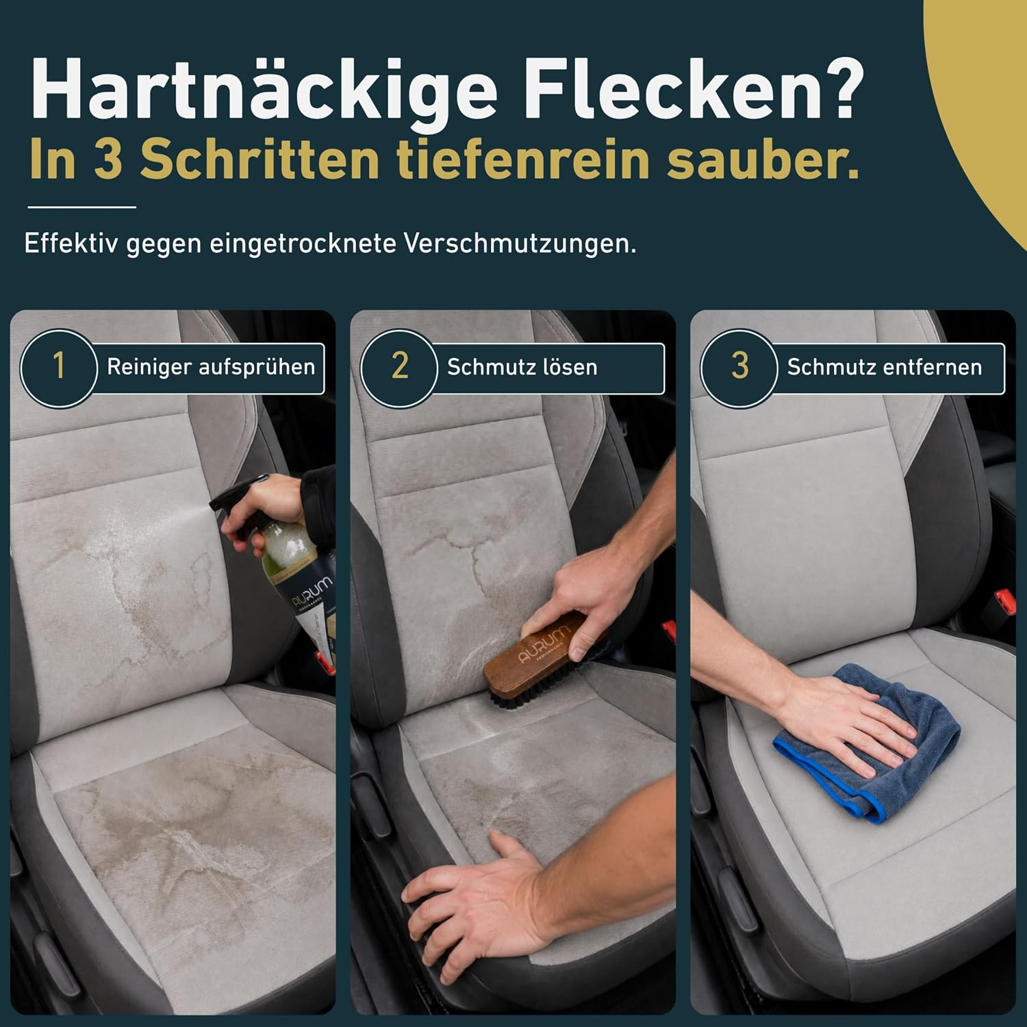 Thumbnail 3 de Aurum-Performance® Textilbürste für Auto & Polster gegen Schmutz, Flecken und Tierhaare