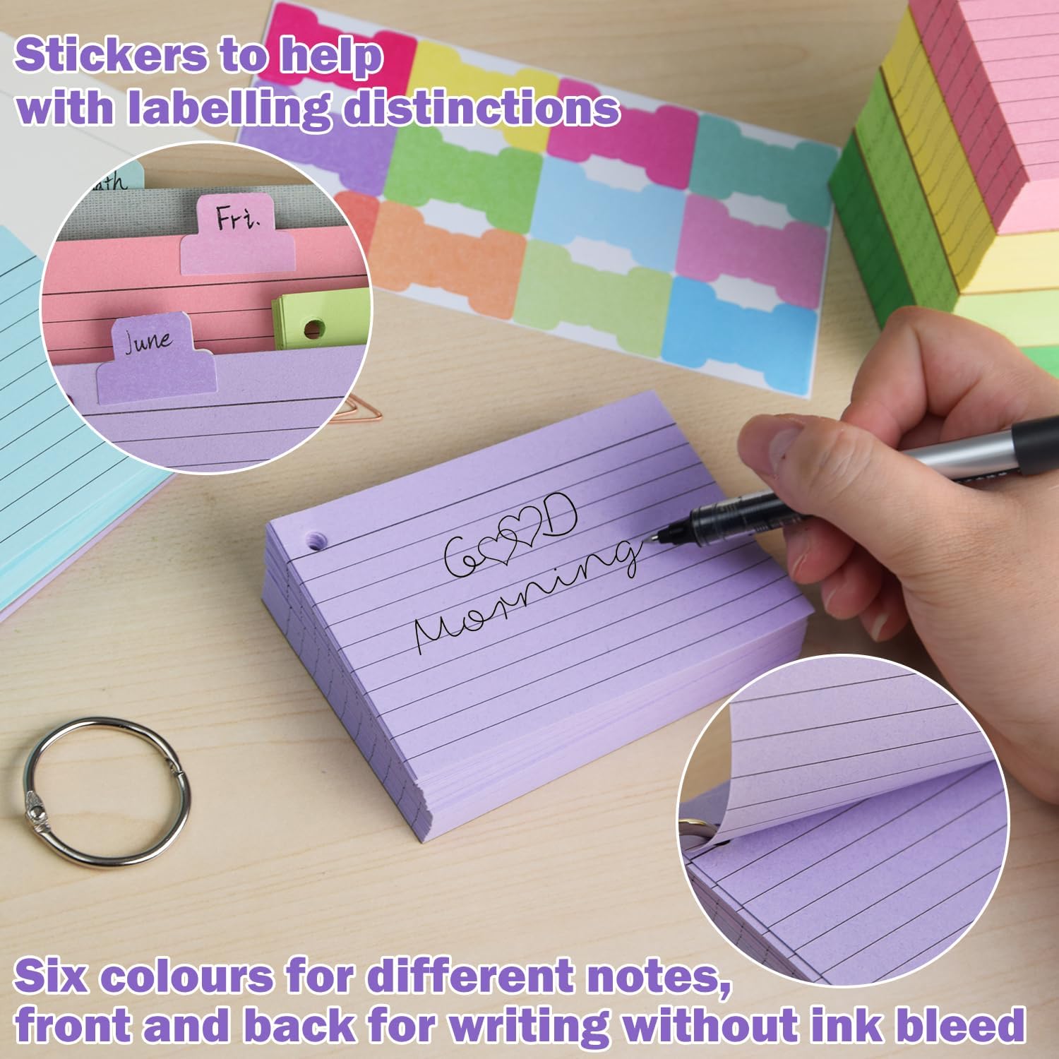 Detalle de Vakki 600 pcs Revision Cards with 6 rings
