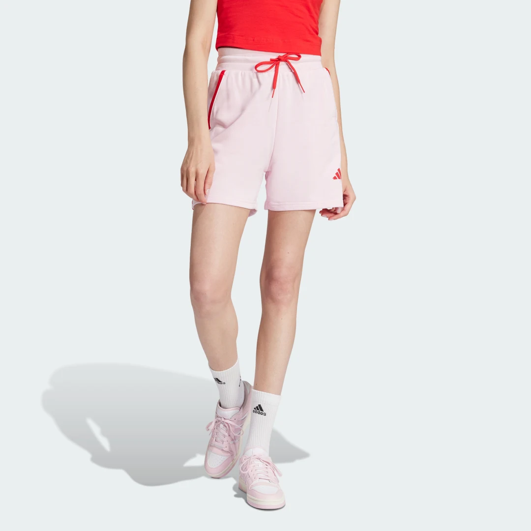 Detalle de Pantalón corto Essentials Color Pop French Terry de Adidas — Rosa