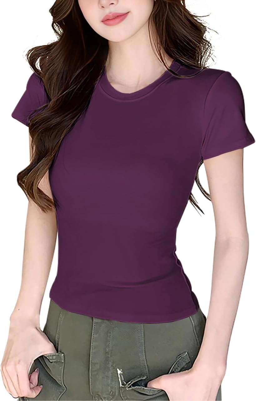 Thumbnail 4 de JEROZIYANT Women's Basic Crop T-Shirt