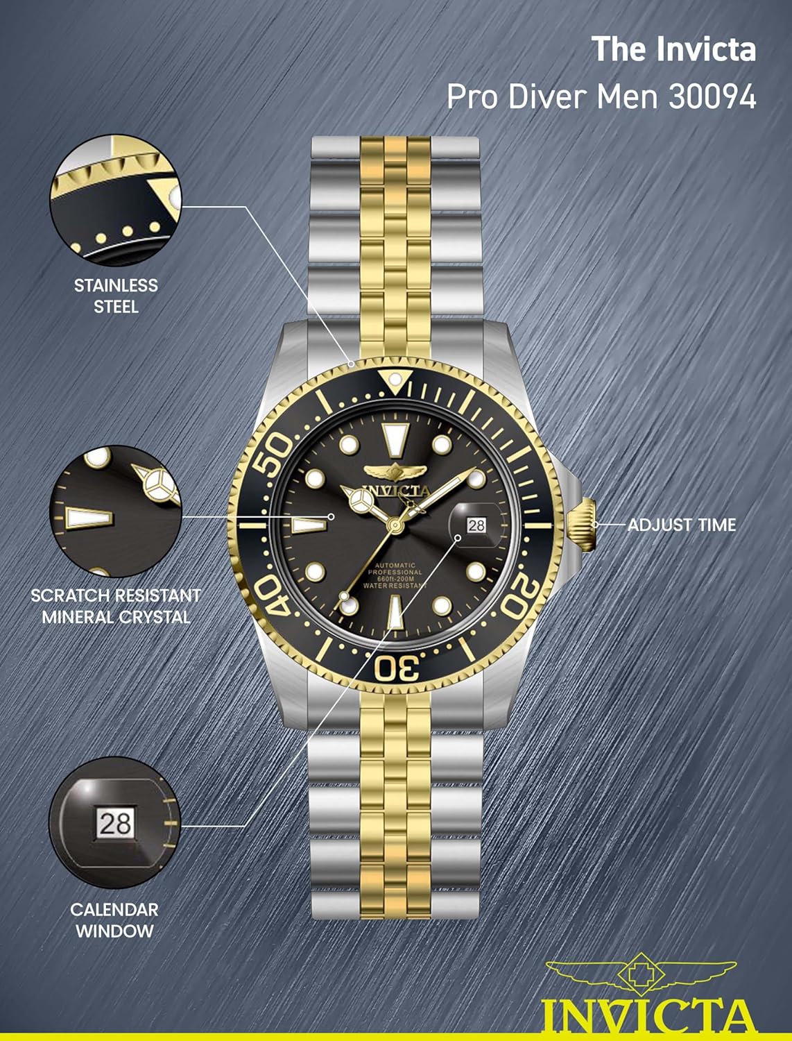 Detalle de Invicta Pro Diver Montre Homme Mouvement Automatique en Acier Inoxydable – 42 mm