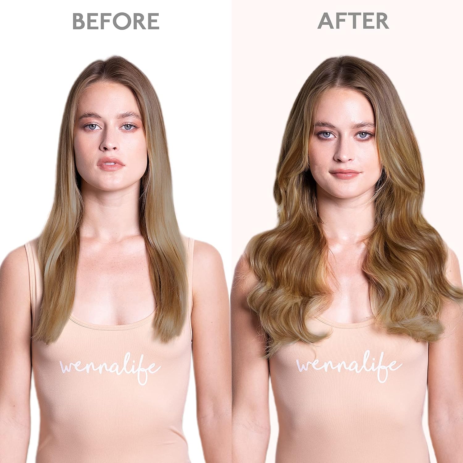 Thumbnail 4 de WENNALIFE Clip in Hair Extensions 150g, 22 Inch, Balayage Chocolate Brown to Honey Blonde (9pcs) – Real Human Hair, Double Weft