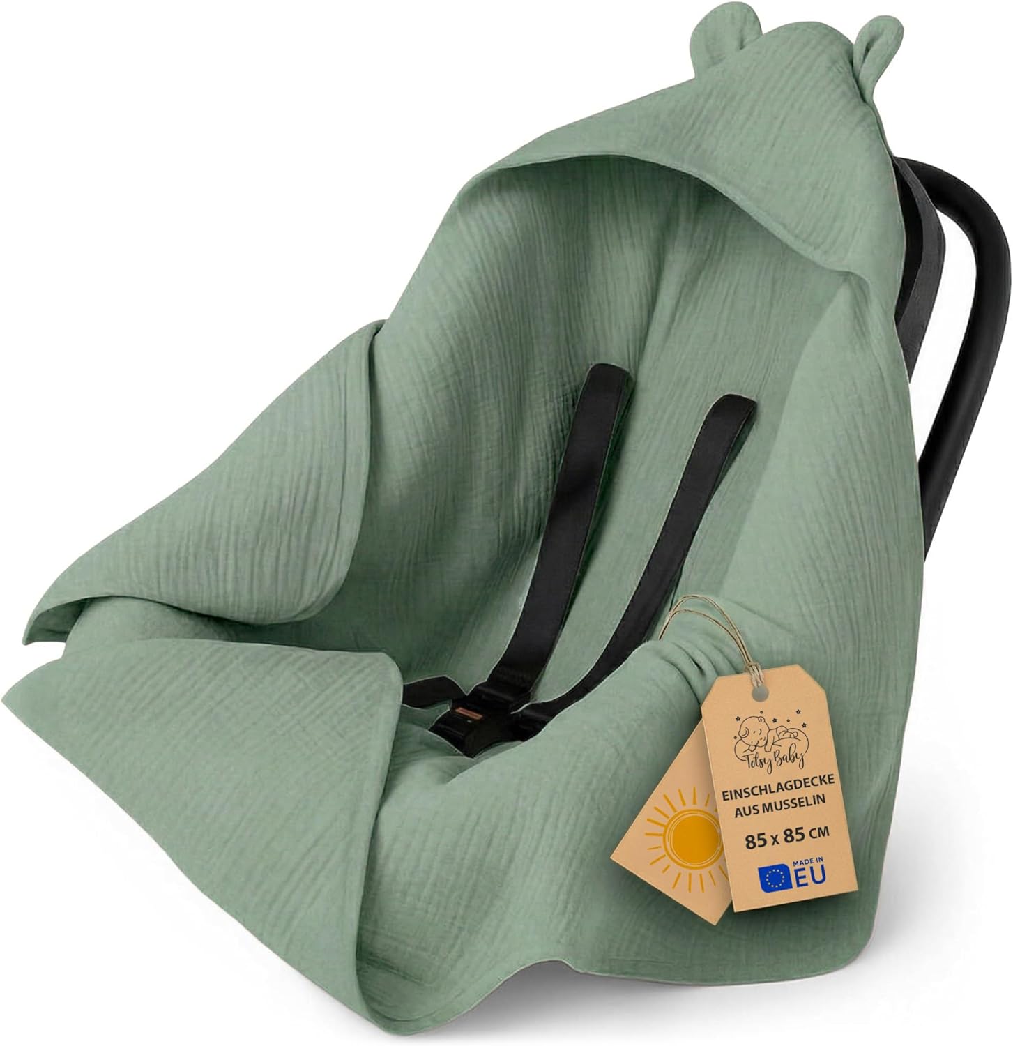 Thumbnail 5 de Nid d'ange bébé couverture coton gaufré 90x90 cm