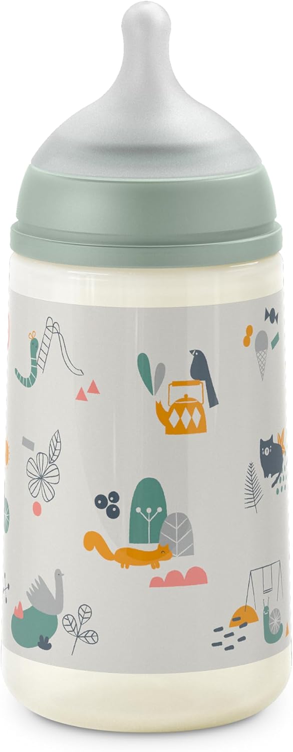 Detalle de Suavinex Biberon 270 ml con tettarella SX Pro e valvola anticolica – Walk in the Park Verde