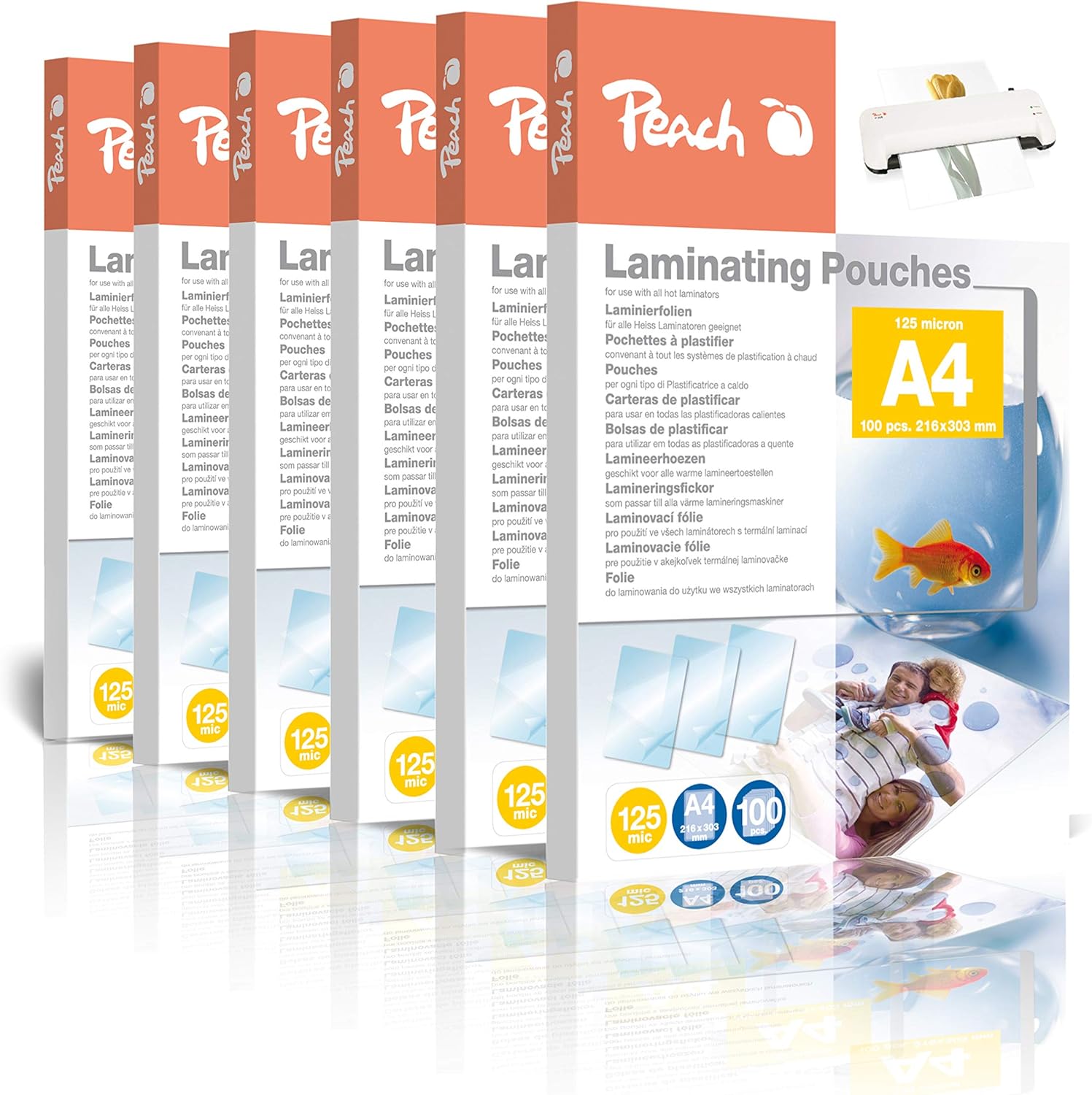 Thumbnail 6 de Peach Laminierfolien A4 - 80 mic - 100 pouches - matt - beschreibbar - Premiumqualität für beste Laminierergebnisse - kompatibel mit Geräten aller Markenhersteller - S-PP580-22
Peach Laminierfolien A4 - 80 mic - 100 pouches - m…
