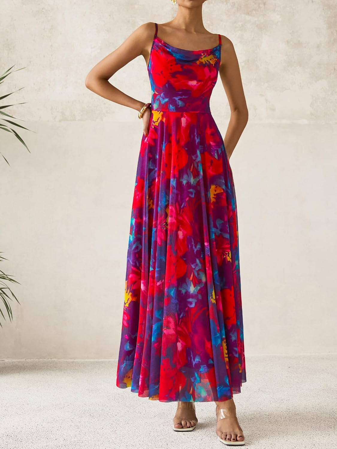 Thumbnail 1 de BTFBM Floral Summer Maxi Dress for Women