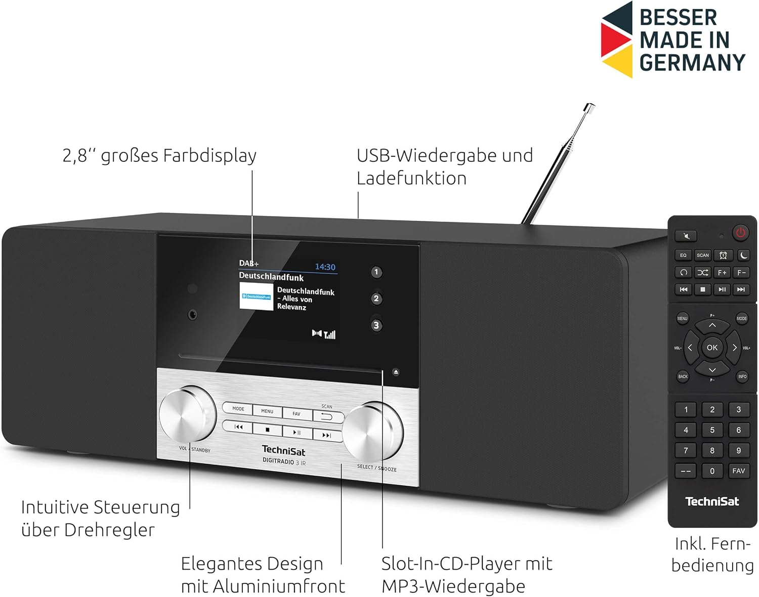 Thumbnail 2 de TechniSat DIGITRADIO 3 IR Kompaktanlage: DAB+-Radio mit CD-Player, Bluetooth & Internetradio
