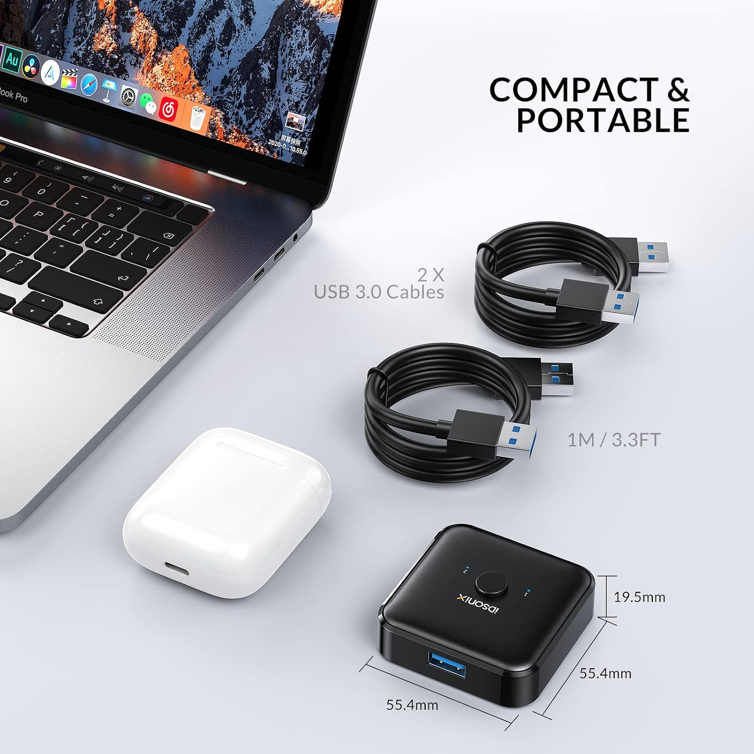 Thumbnail 6 de iDsonix USB 3.0 Switch für 2 PCs 5 Gbps