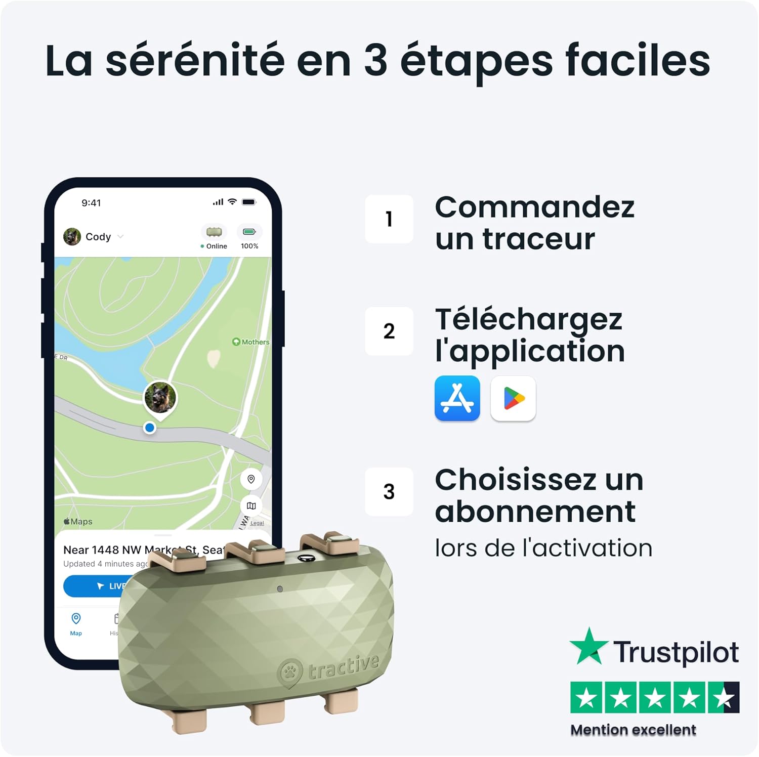 Thumbnail 6 de Tractive Collier GPS XL 1 mois 🐕