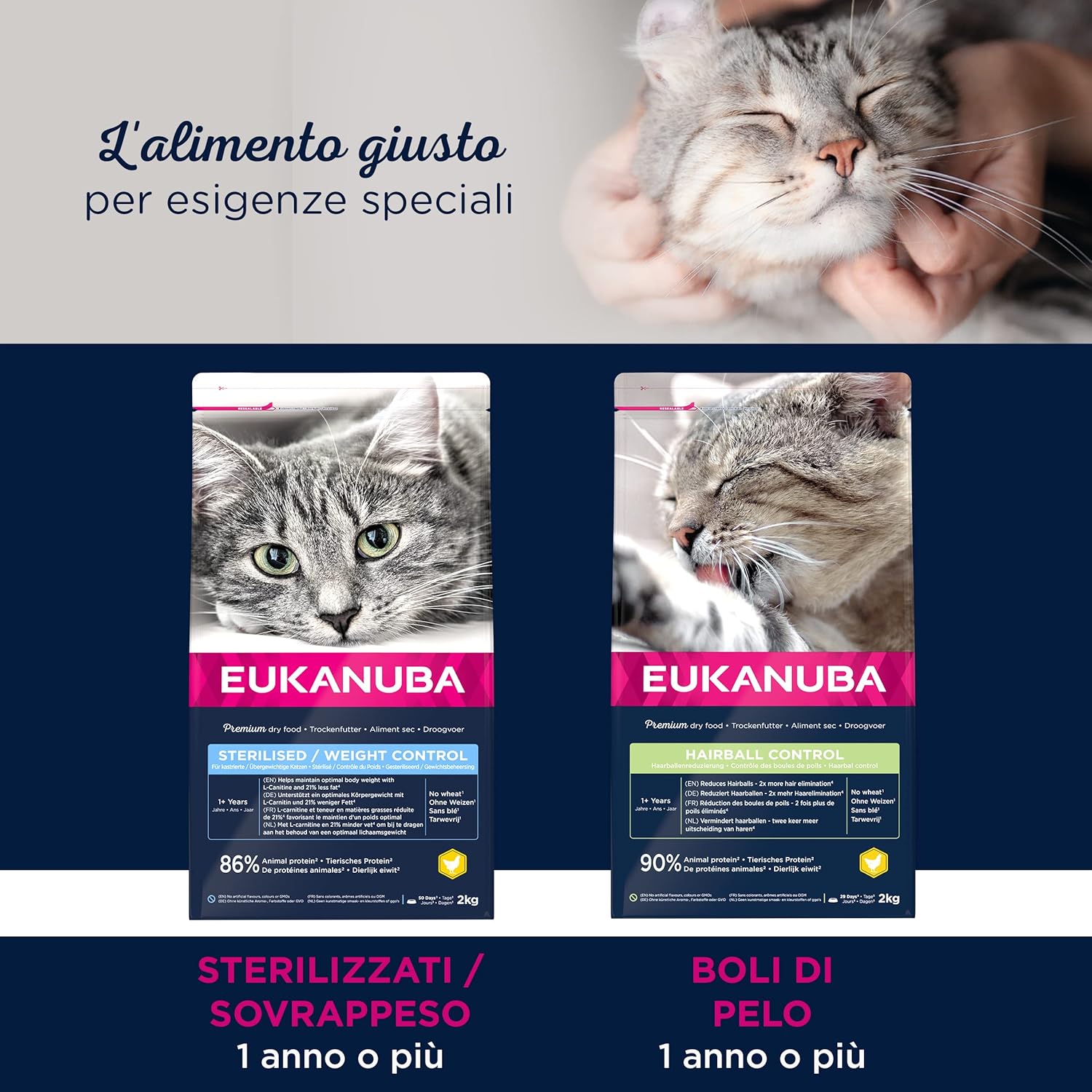 Detalle de Eukanubae Weight Control: cibo secco sterilizzato per gatti adulti – pollo e fegato, 2 kg