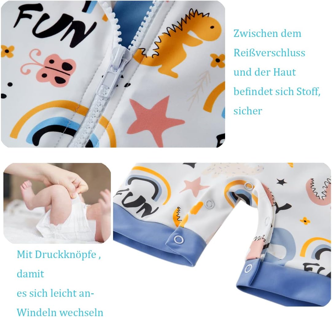 Detalle de UMELOK Baby Badeanzug mit Sonnenhut – UV-Schutz (UPF 50+) für Baby Jungen