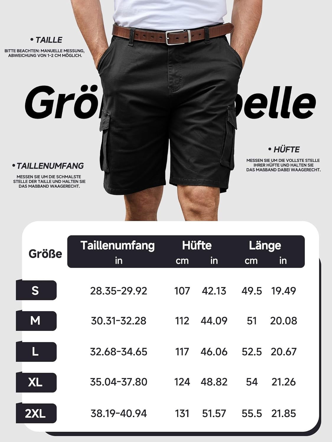 Thumbnail 5 de StylSense Kurze Hosen Herren: Sommer-Cargo-Shorts aus Baumwolle mit 6 Taschen