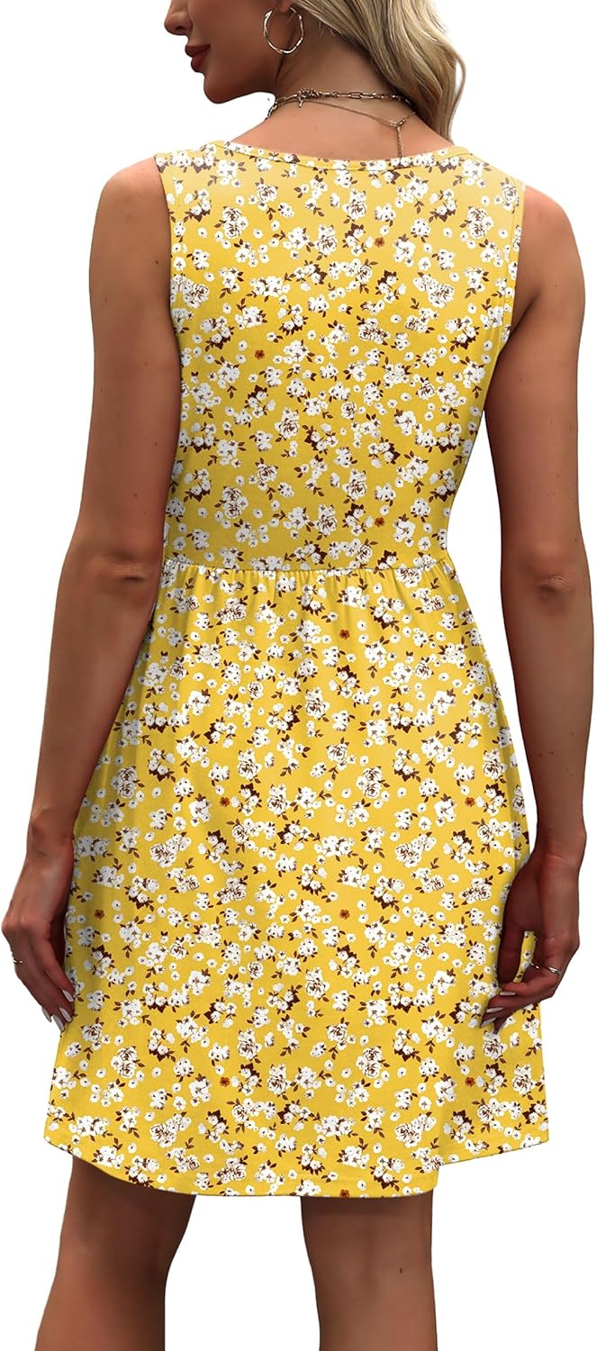 Thumbnail 4 de WIHOLL Women’s Summer Dress 2026 A-Line Sleeveless Sundress with Pockets (Floral or Solid)