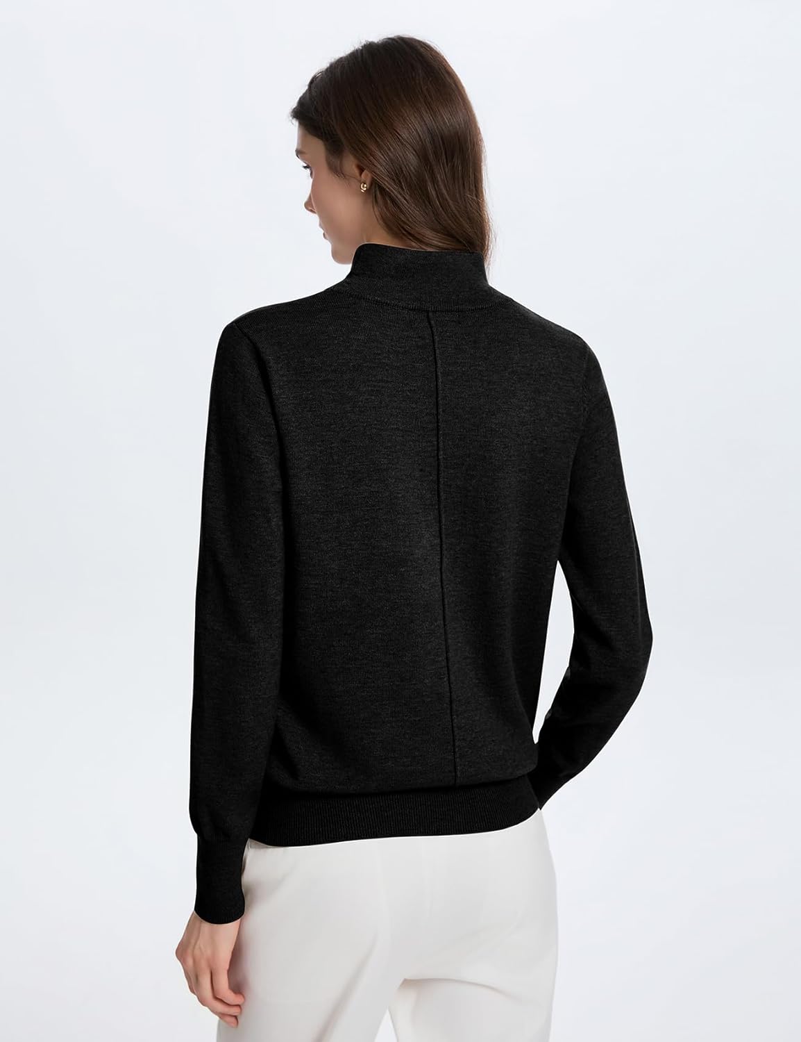 Thumbnail 1 de PEHMEA Women's Mock Neck Jumper – Light Wool Blend, Soft Warm Pullover
