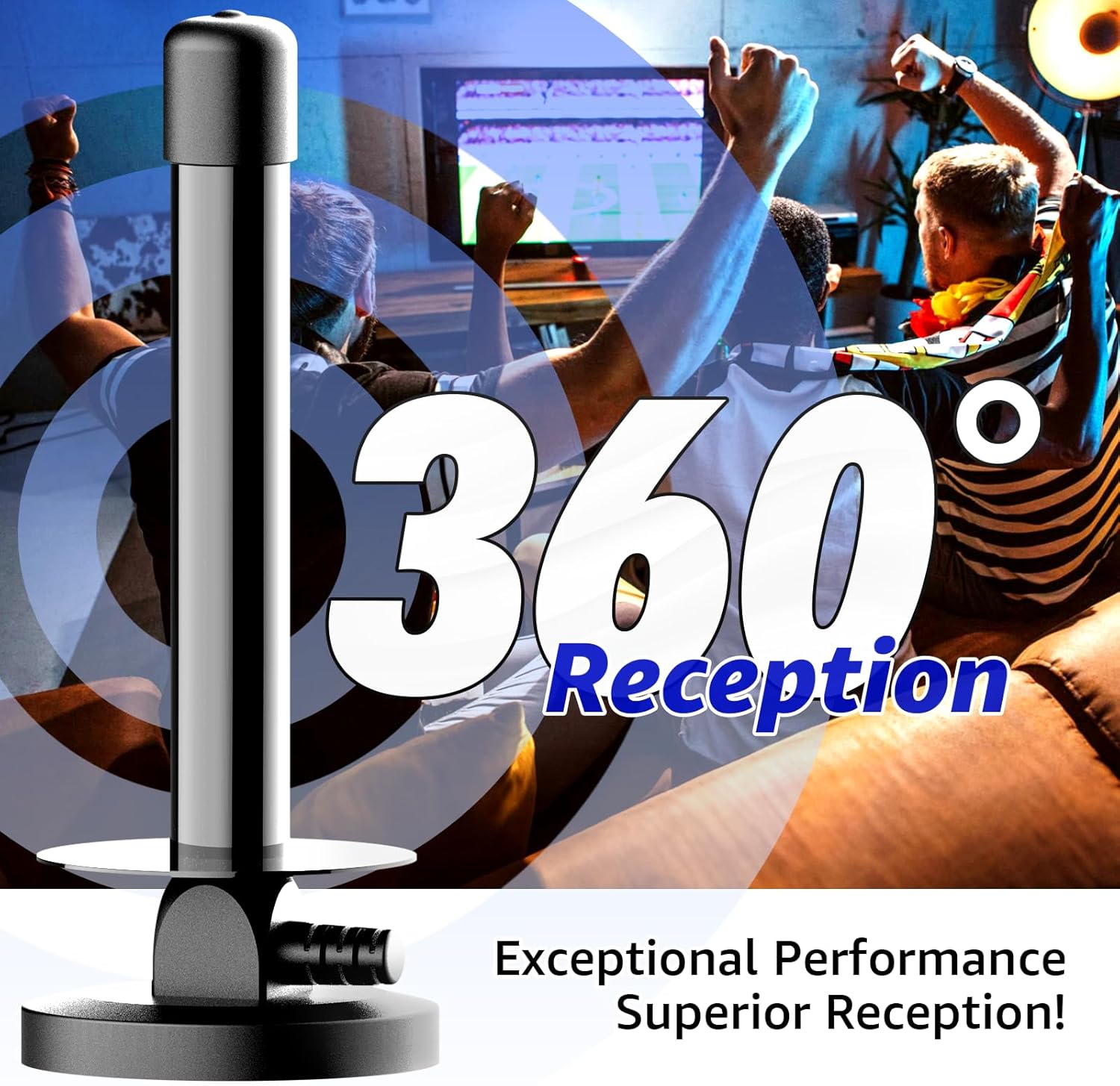 Thumbnail 6 de AtomDream Tech Indoor TV Aerial with Magnetic Base and Digital Signal Amplifier (5m coaxial cable) for Freeview HD and 4K/1080P