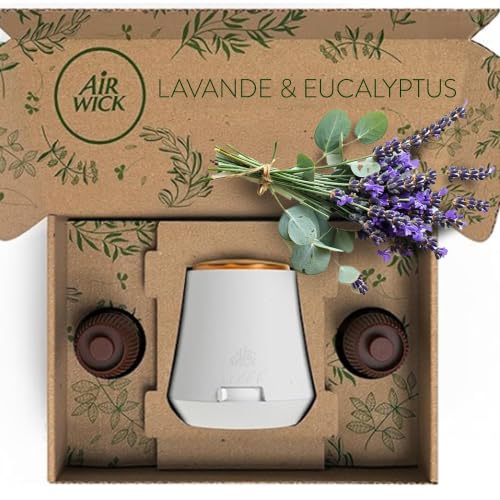 Detalle de Air Wick Diffuseur d’huiles Essentielles Brume Parfumée+ 2 Recharges Lavande et Eucalyptus