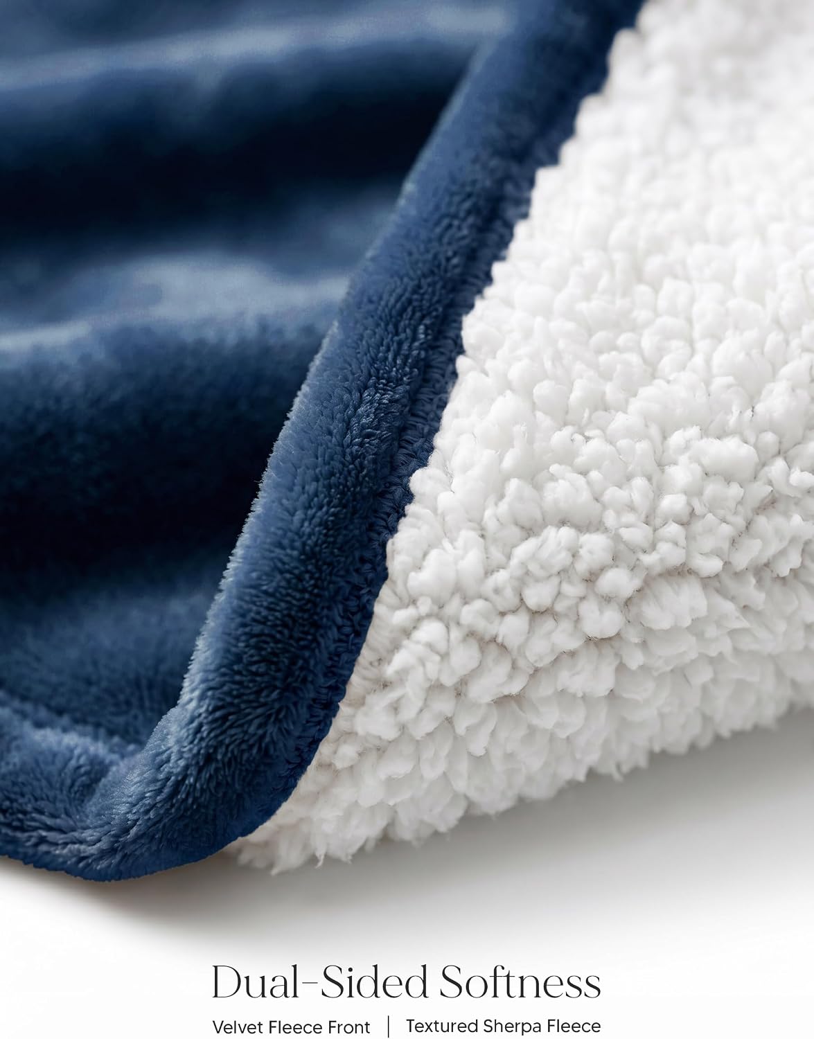 Detalle 2 de Utopia Bedding UB785 Reversible Sherpa Blanket, King, Navy, 90 x 102 in