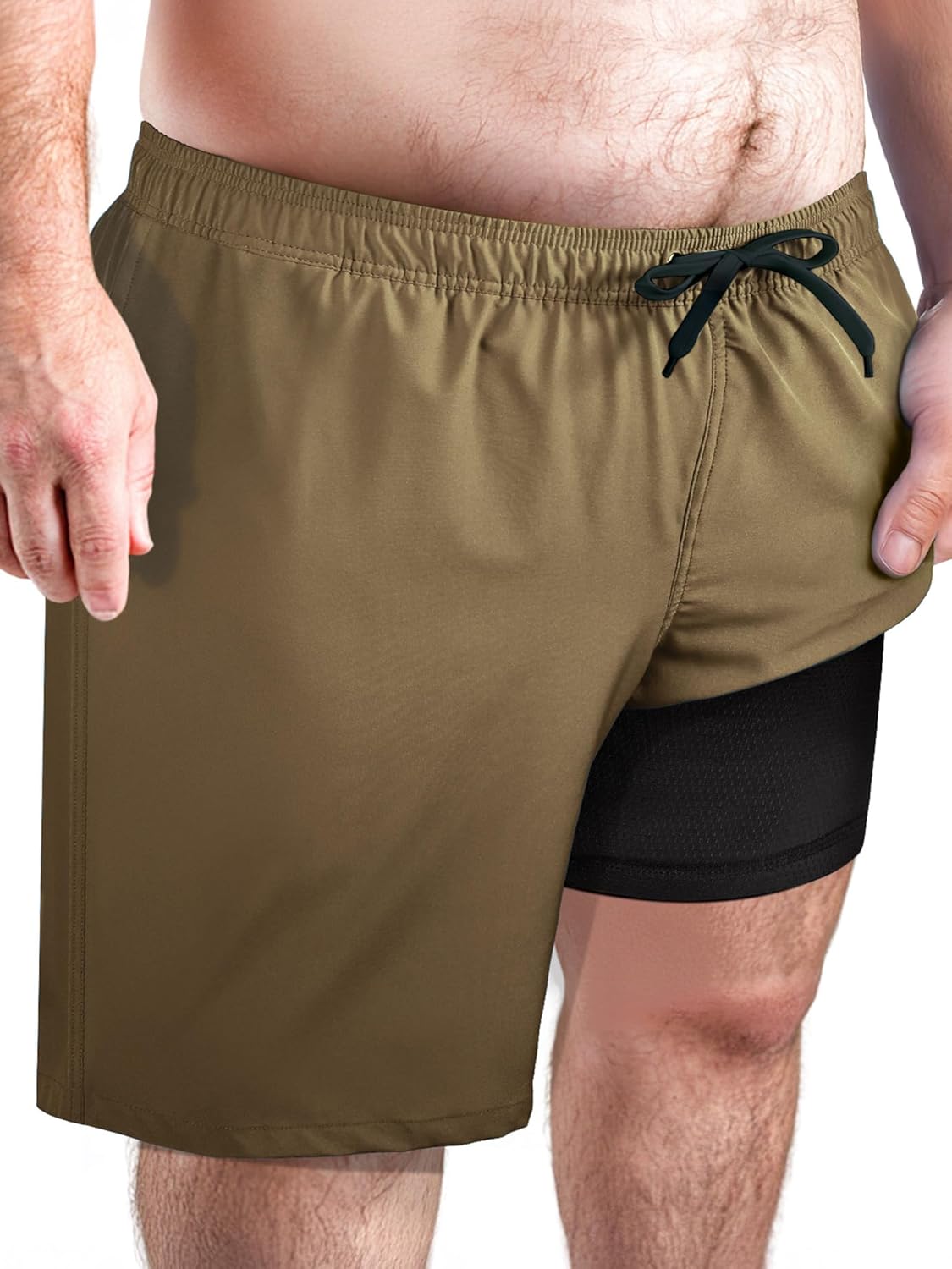 Thumbnail 6 de Arcweg Men’s Plus Size Long Swim Shorts with Compression Liner & Zipper Pocket (2XL–6XL)