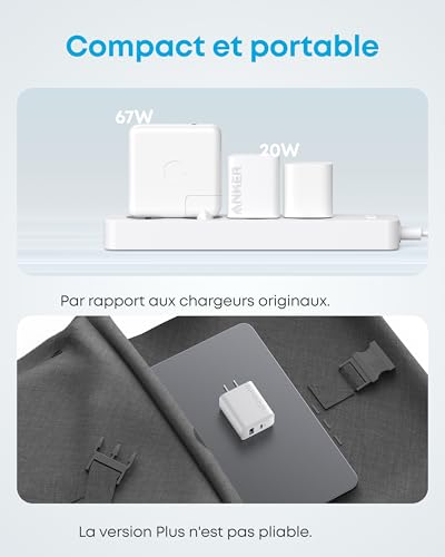 Detalle de Anker Chargeur Rapide USB C 20W – Charge rapide et double port, compact et sûr