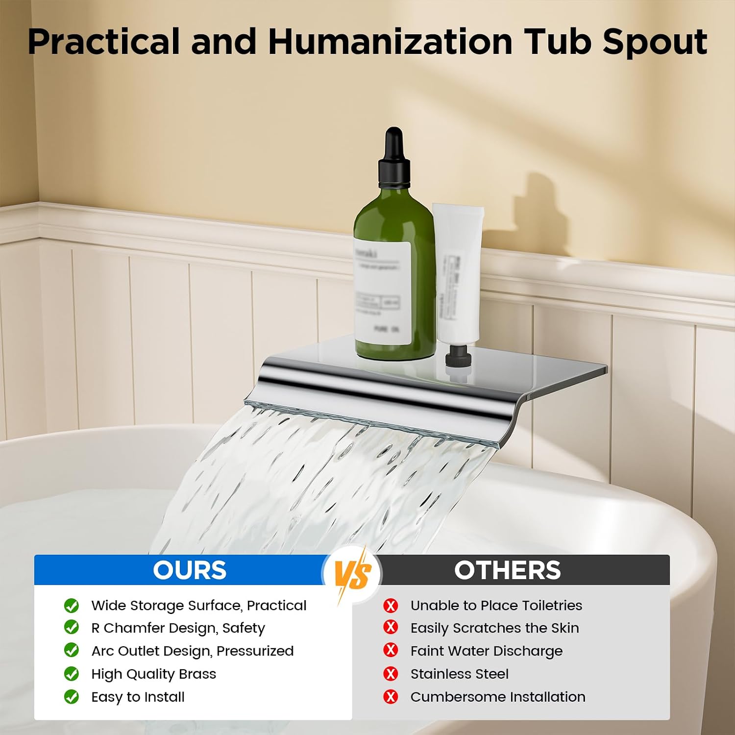 Detalle de HotQing Shower System with Tub Spout, 12-Inch Rain Head and Handheld Spray