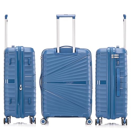 Detalle 2 de Maleta 1990s Grande Expandible 75 cm con 4 Ruedas y Candado Incrustado (Azul Marino, 117 L, 25 kg)
