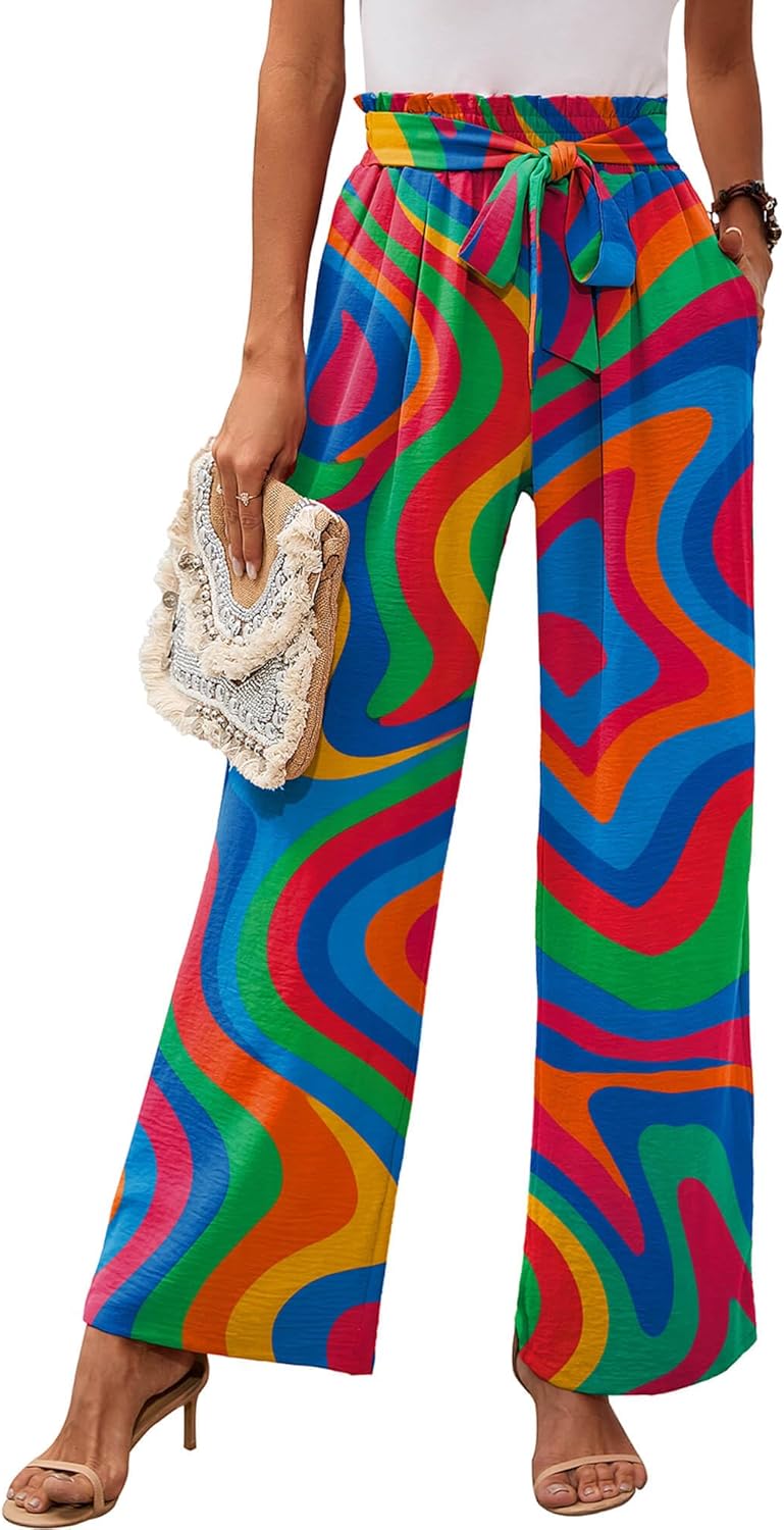 Thumbnail 6 de Heymoments Women’s Wide Leg Lounge Pants with Pockets — Lightweight High-Waist Tie Waist Palazzos