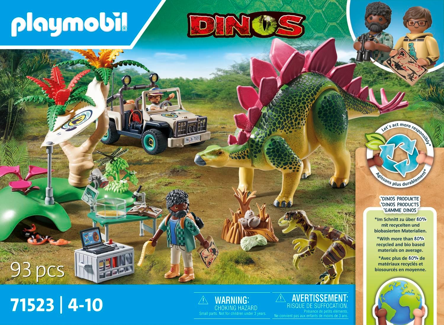 Detalle de PLAYMOBIL Dinos 71523 Campo Base con Dinosauri: esplorazione, accessori e avventura per bambini dai 4 anni
