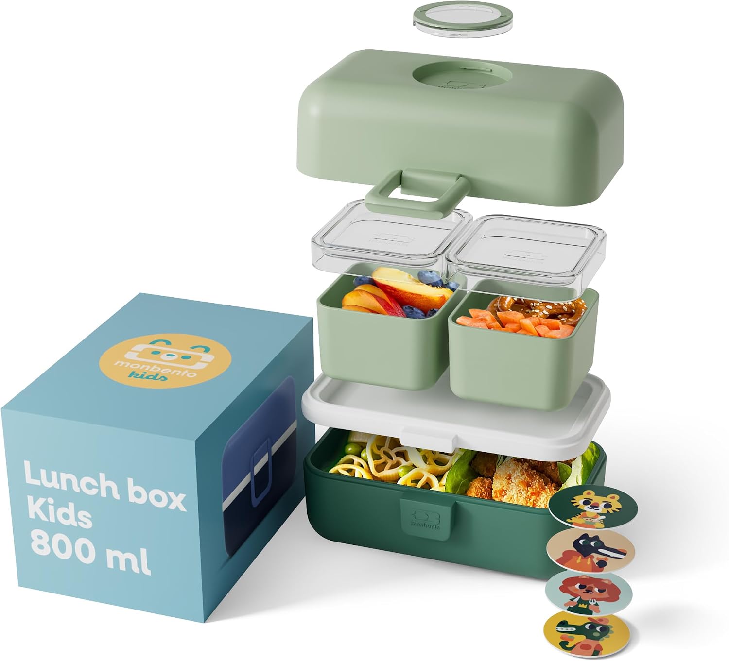 Detalle 2 de monbento MB Tresor Infinity – Lunch box enfant à 3 compartiments (bleu, sans BPA) pour l’école