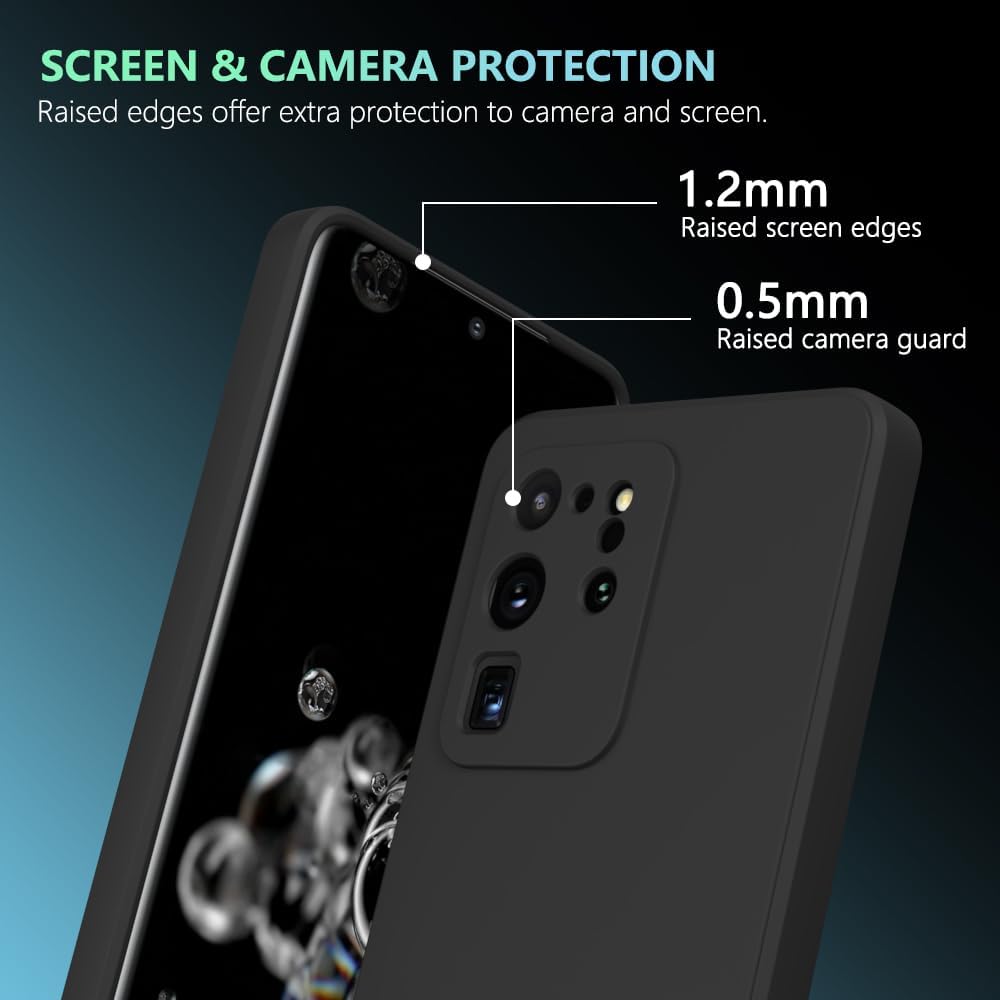 Detalle de WOGROO Samsung Galaxy S20 Ultra Case, Black Slim TPU Cover with Camera Protection