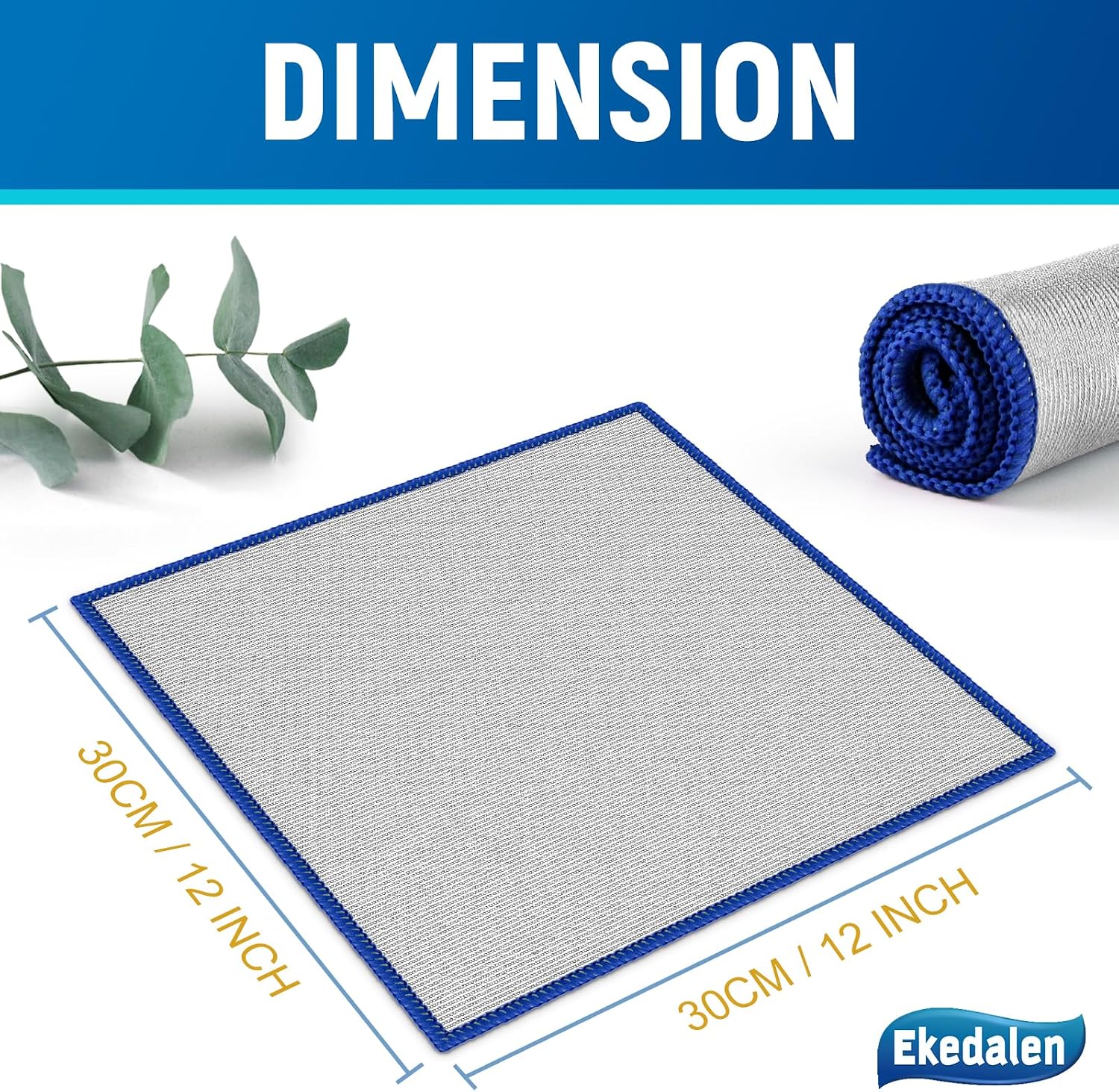 Detalle 2 de Ekedalen 2-i-1 mikrofiberduk, dubbelsidig, 400 GSM, 30 × 30 cm, 6-pack