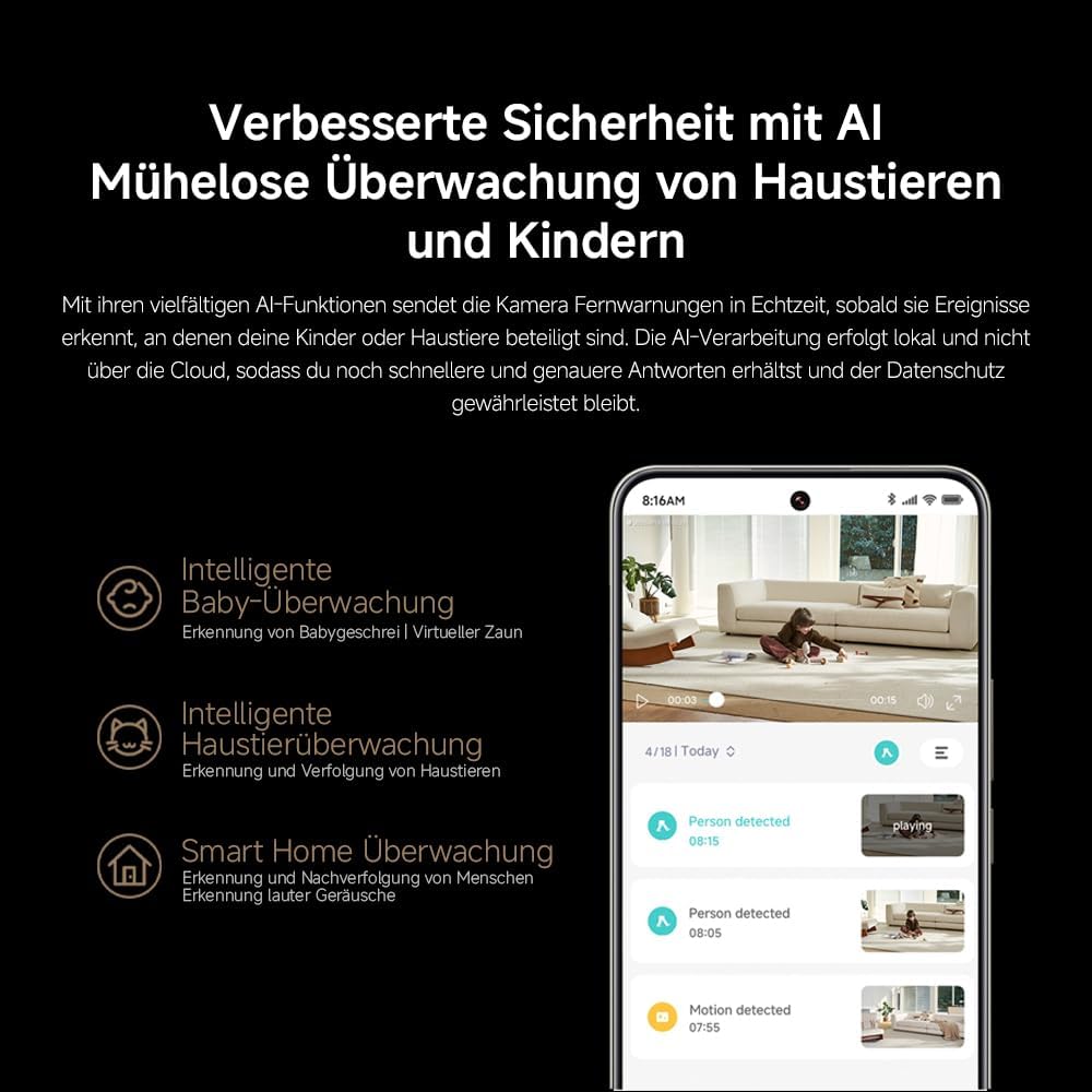 Thumbnail 6 de XIAOMI Smart Camera C7014K (4K Ultra HD) mit 360°-Panorama, Zwei-Wege-Kommunikation & WLAN 6