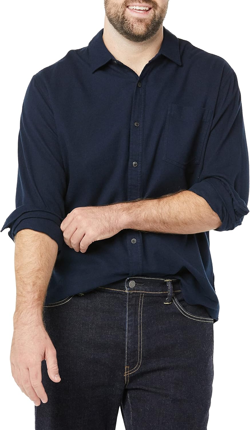 Thumbnail 3 de Amazon Essentials men’s long-sleeved flannel shirt (discontinued colours) in regular fit